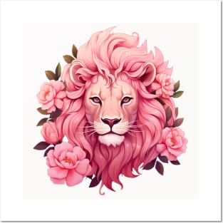 Pink Lion Posters and Art